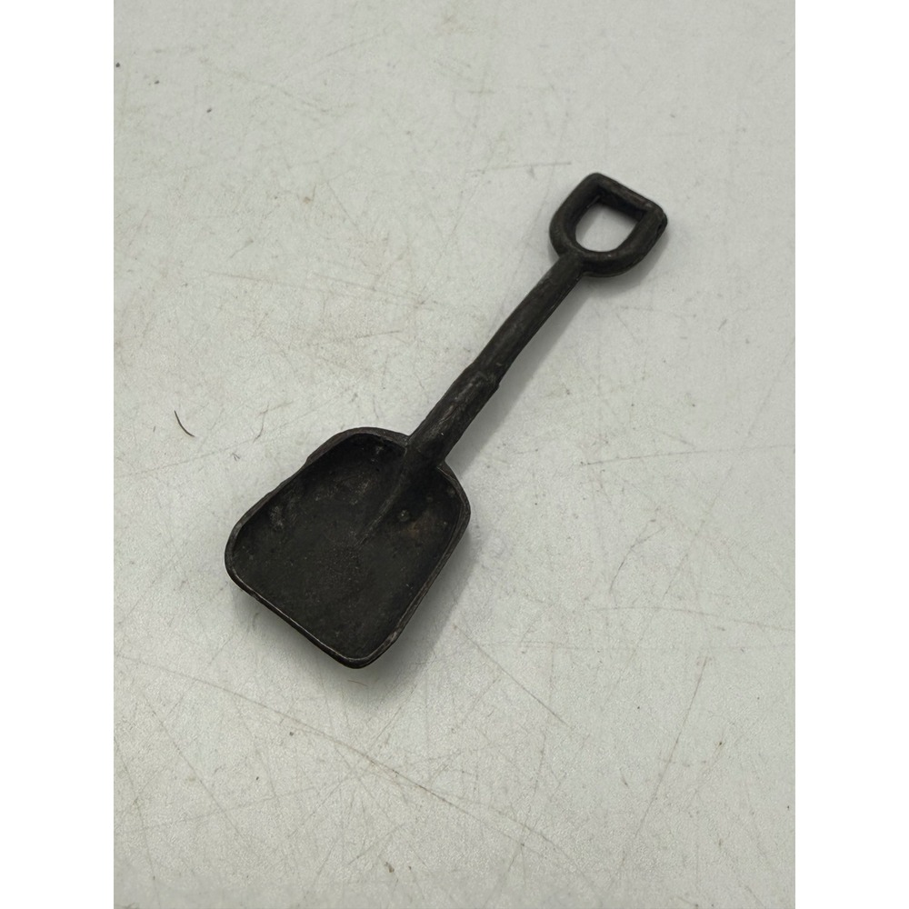 Vintage Miniature Metal Shovel Charm D-Handle Spade Dollhouse Accessory 2.75"